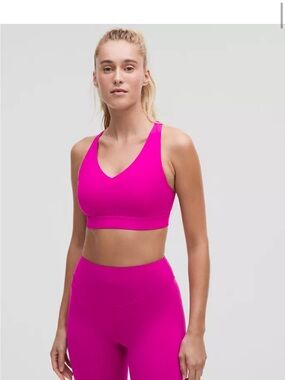 lululemon athletica Hot Pink V-Neck Sports Bra